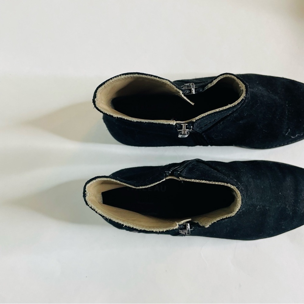 Italeau Black Suede Zipper Side Waterproof Ankle Boot 38.5 - Picture 9 of 10